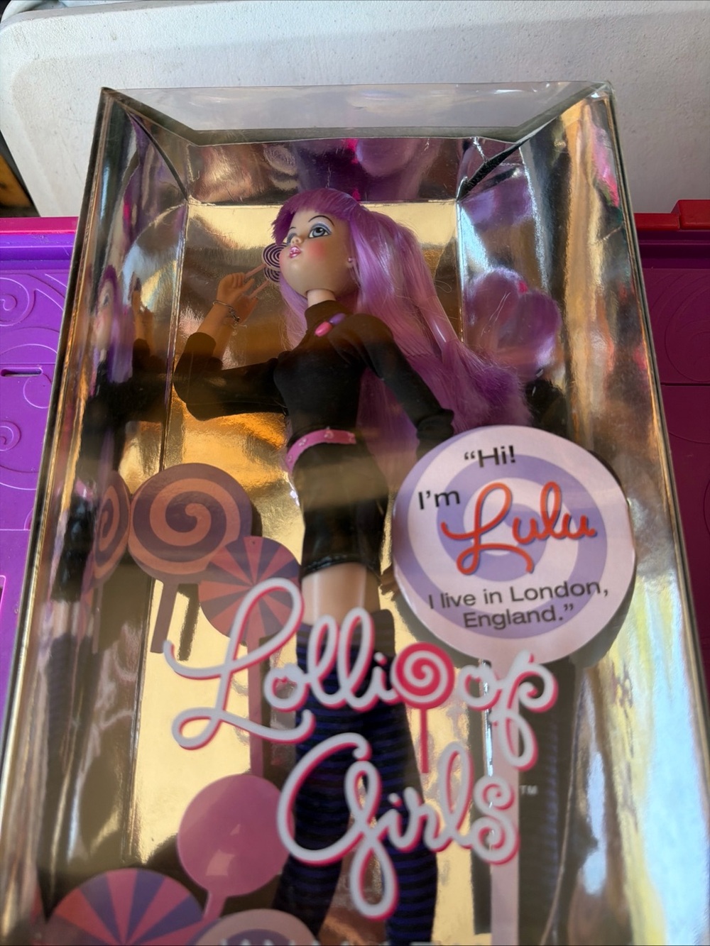 NIB Lollipop Girls Lulu Purple-Lulu from London Haired Fashion Doll